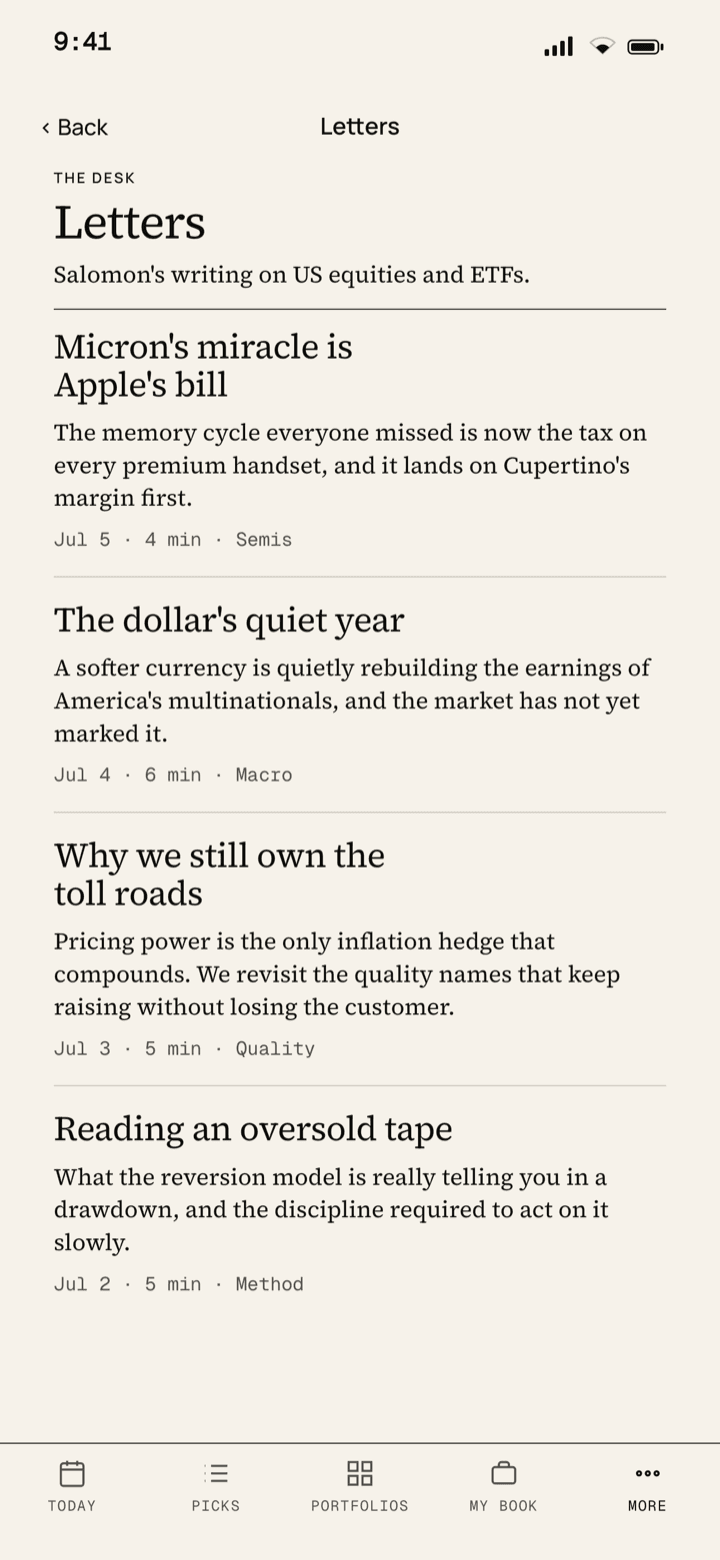 The Letters reading list