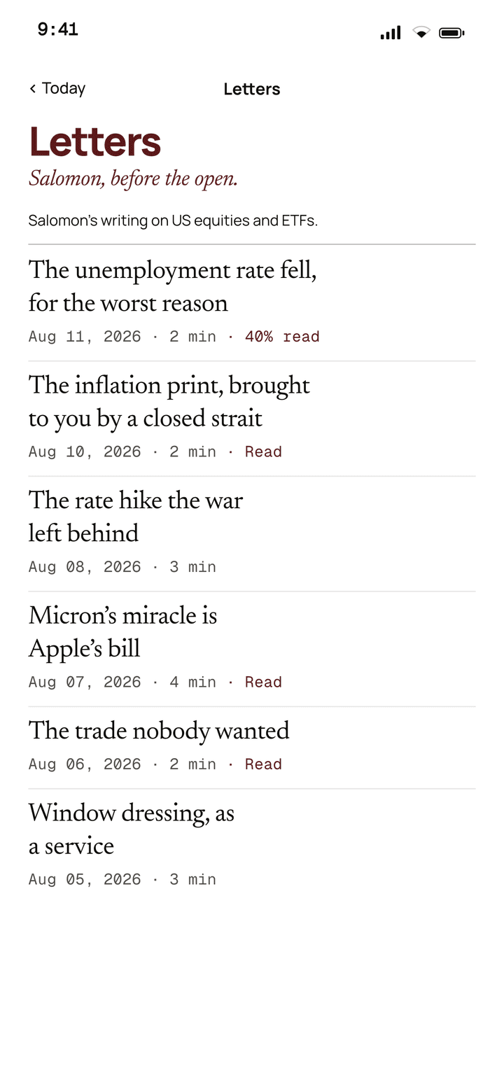 The Letters reading list